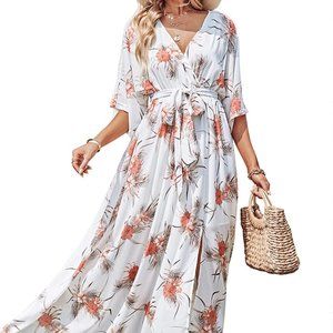 ANRABESS -  Kimono Maxi Dress Wrap - Size M
